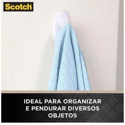Imagem de Gancho Scotch 3m Adesivo Fixação Sem Furos Suporta 3kg 1 Unidade