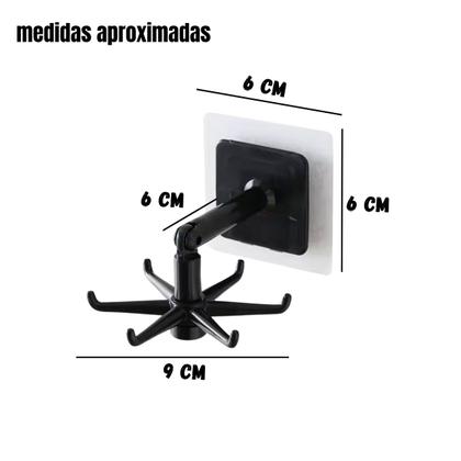Imagem de gancho suporte multi utilidades para casa cozinha utensilios rotativo articulado encaixe facil