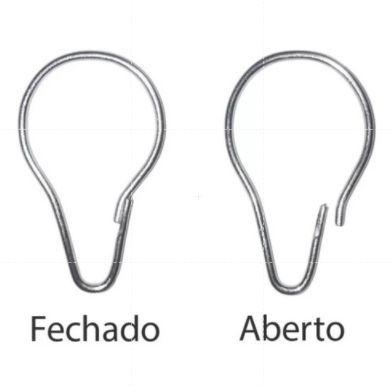 Imagem de Gancho Tipo Pera P/cortina Grande 35mm Pacote Com 100 Unid