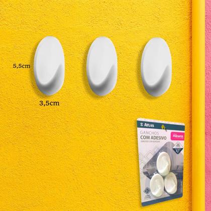 Imagem de Ganchos Adesivos Organizador Sem Furos Suporte Parede Atlas 0,7kg