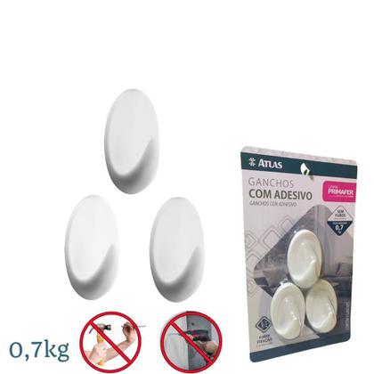 Imagem de Ganchos Adesivos Organizador Sem Furos Suporte Parede Atlas 0,7kg