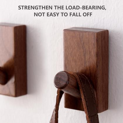 Imagem de Ganchos de parede QUELLANCE Wood Coat Hooks, pacote com 4 unidades, Heavy Duty
