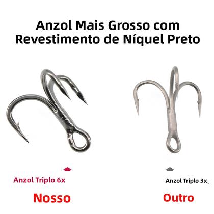 Imagem de Ganchos De Pesca Triplos Sharp 6X 10 Peças Para Pesca De Grande Porte 8  6  4  2  1 