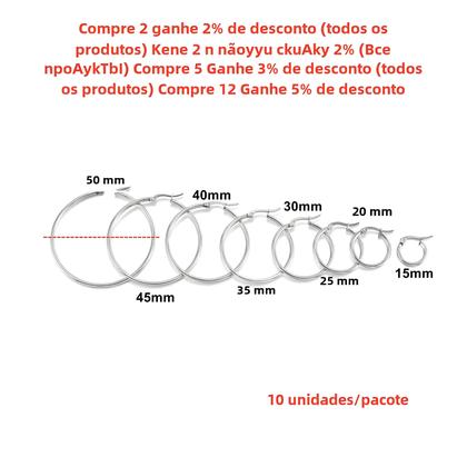 Imagem de Ganchos para Brincos - 10 Peças de Aço Inoxidável (15-50mm) - DIY