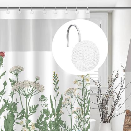 Imagem de Ganchos para cortinas de chuveiro Sunlit Boho Knots White, conjunto de 12