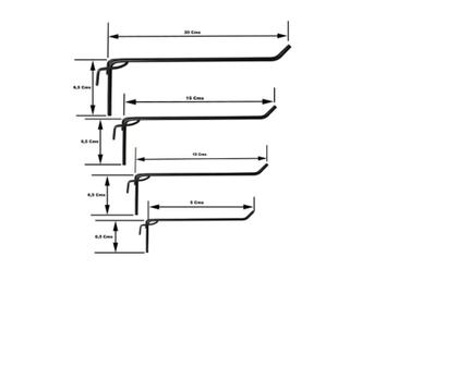 Imagem de Ganchos Para Telas Aramadas 20cm Branco - 10 UNIDADES