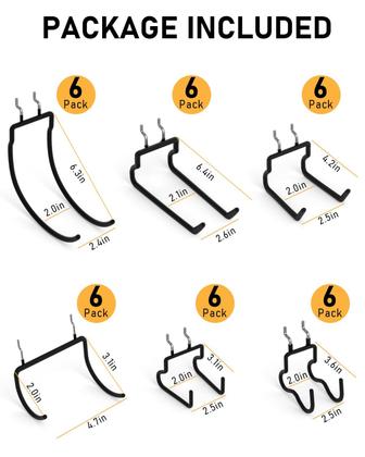Imagem de Ganchos Pegboard (INCLY Heavy Duty, pacote com 36) para ferramentas elétricas