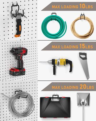 Imagem de Ganchos Pegboard (INCLY Heavy Duty, pacote com 36) para ferramentas elétricas