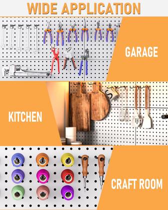 Imagem de Ganchos Pegboard INCLY, pacote com 60, 5/10/15 cm, pretos, pesados