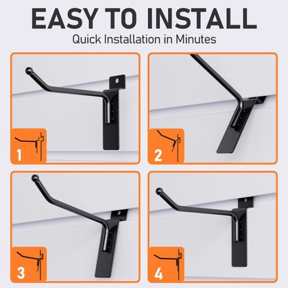 Imagem de Ganchos Slatwall INCLY, pacote com 60, pretos pesados, 10/15/20 cm