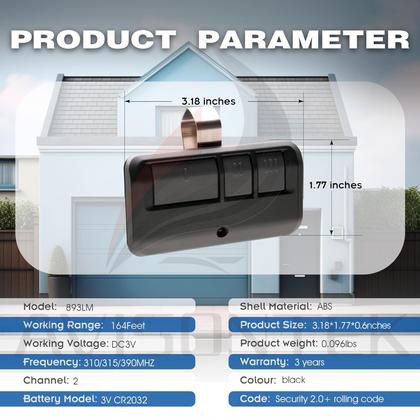 Imagem de Garantia universal LiftMaster 3Y do controle remoto Avisontek 893MAX