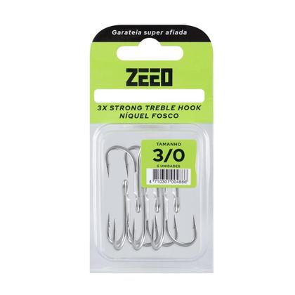 Imagem de Garatéia 3x Treble Hook Niquel 06 Peças - Zeeo N 01