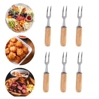 Imagem de Garfinho De Petisco 6 Peças Churrasco Cabo Madeira Foundie