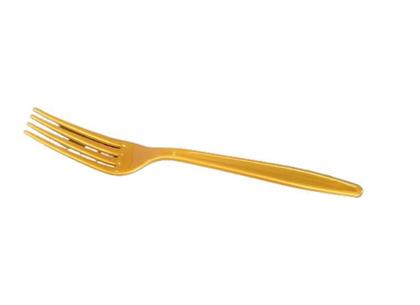 Imagem de Garfo Acrílico Reforçado Churrasco Master Dourado - 50 unid