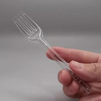 Imagem de Garfo Garfinho Talher Transparente Bio Sobremesa Kit 3