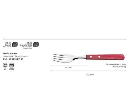 Imagem de Garfo Jumbo Sollewood A Granel Di Solle Inox Madeira