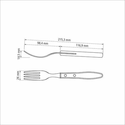 Imagem de Garfo Jumbo Tramontina Com Lâmina Em Aço Inox E Madeira