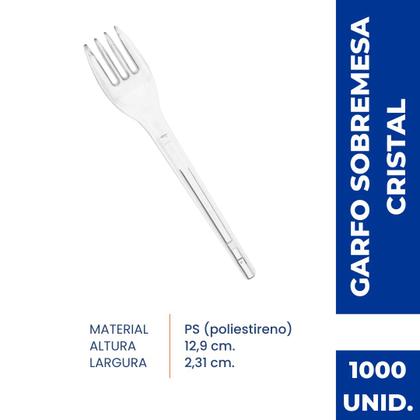 Imagem de Garfo Sobremesa Cristal 1.000 Unidades