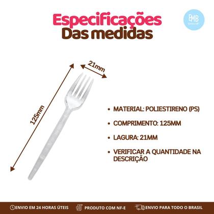 Imagem de Garfo Super Resistente Prafesta Transparente Com 1000 Unidades