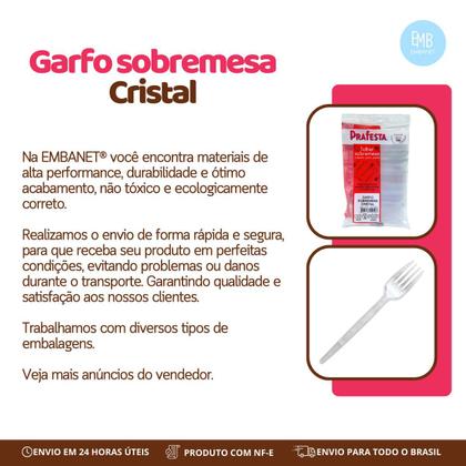 Imagem de Garfo Super Resistente Prafesta Transparente Com 1000 Unidades