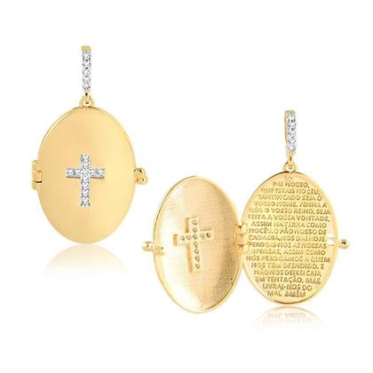 Imagem de Gargantilha 40cm Extensor 5cm Relicário Oração Do Pai Nosso