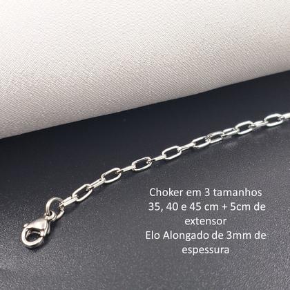 Imagem de Gargantilha Choker Colar Prata Aço Inox Vários modelos