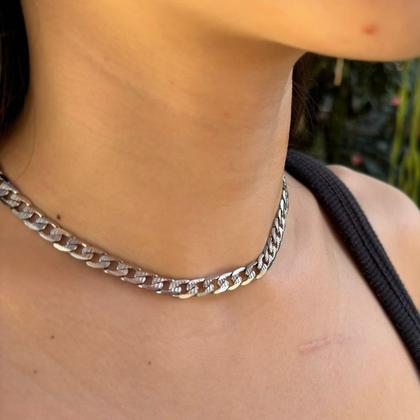 Imagem de Gargantilha Choker Colar Prata Aço Inox Vários modelos