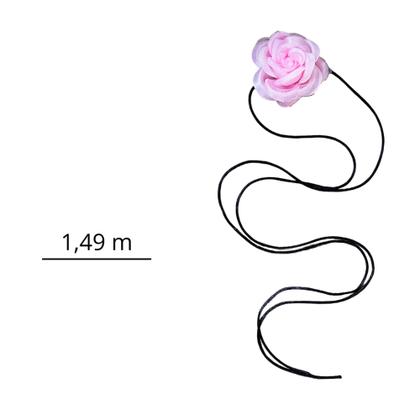 Imagem de Gargantilha Colar Choker Flor De Tecido Fashion Blogueira