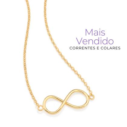 Imagem de Gargantilha Com Pingente Infinito Rommanel Banhado A Ouro 18k Presente Feminino Lindo