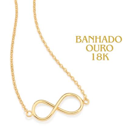 Imagem de Gargantilha Com Pingente Infinito Rommanel Banhado A Ouro 18k Presente Feminino Lindo