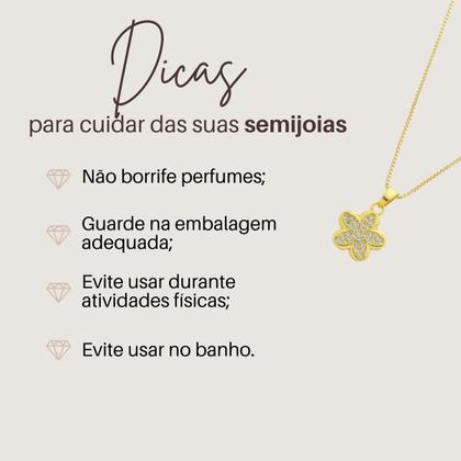 Imagem de Gargantilha Coração Dourado Colar Feminino Banho de Ouro 18k