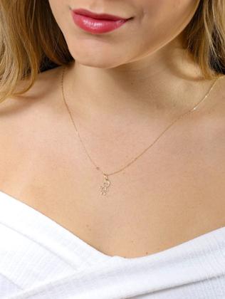 Imagem de Gargantilha De Ouro 18k 50cm Feminina Bailarina Com Pingente Menino