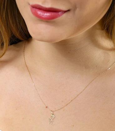 Imagem de Gargantilha De Ouro 18k 50cm Feminina Bailarina Com Pingente Menino