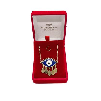 Imagem de Gargantilha Folheada a Ouro Pingente Olho Grego Gd. 45cm