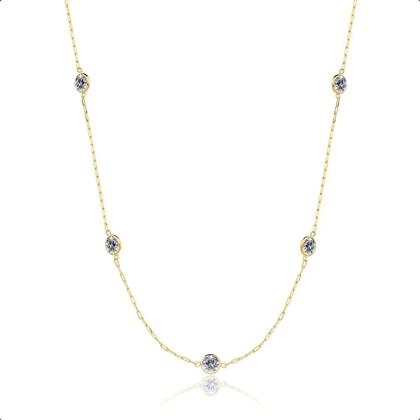 Imagem de Gargantilha Ouro 18k Com Zircônias 5mm 