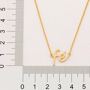Imagem de Gargantilha Rommanel com pingente Fé, banhada a ouro 18K - Cód. 5320765000