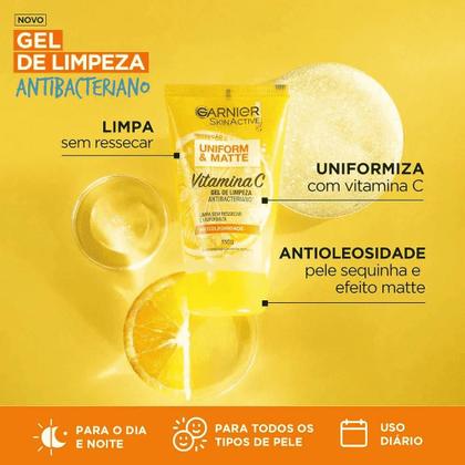 Imagem de Garnier Vitamina C Kit  Sérum Facial Efeito Matte 30ml + Gel de Limpeza Facial 150g