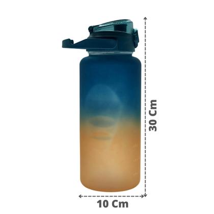 Imagem de Garrafa Agua 2 Litros Motivacional Com Horários e Frases e Canudo Rebatível