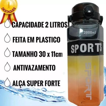 Imagem de Garrafa Agua Masculina Academia 2 Litros 900ml 300ml 