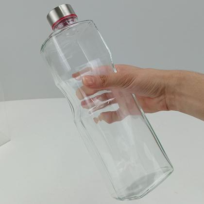 Imagem de GARRAFA ÁGUA SUCO LEITE HOME&CO VIDRO 1,1 LITROS 27x8x8cm TRANSPARENTE COM TAMPA