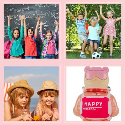 Imagem de Garrafa Água Urso Transparente Canudo Infantil Squeeze 800ml