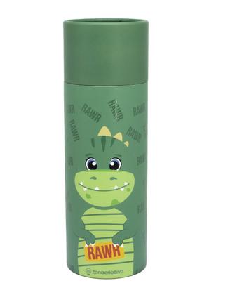 Imagem de Garrafa Bubble Dinossauro 500ml Squeeze Térmica Inox Verde 
