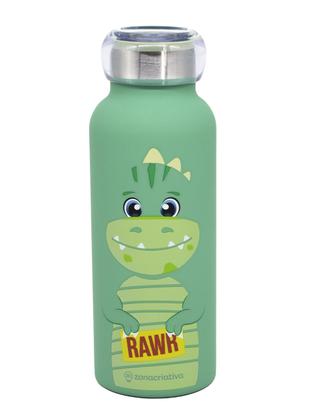 Imagem de Garrafa Bubble Dinossauro 500ml Squeeze Térmica Inox Verde 