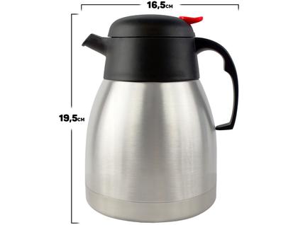 Imagem de Garrafa Bule Térmico 1 Litro Café Chá Quente Frio Parede Dupla Aço Inox Com Bico Antigotas