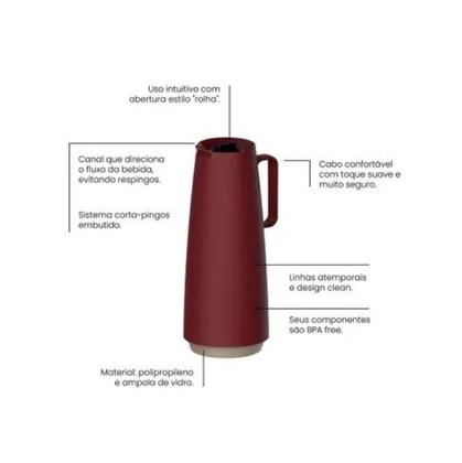 Imagem de Garrafa Bule Térmico Exata 1l P/ Café Chá Tramontina 