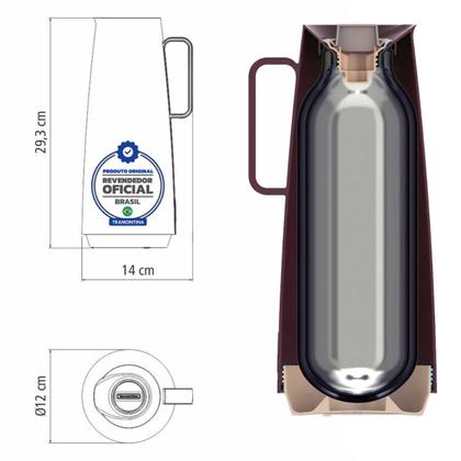 Imagem de Garrafa Bule Térmico Exata 1l P/ Café Chá Tramontina 