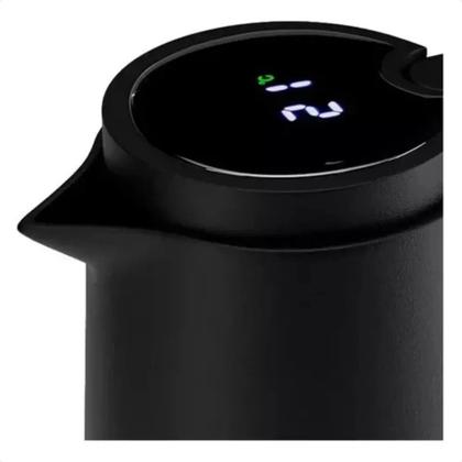 Imagem de Garrafa Cafe Térmica Com Termômetro Digital Cabo Madeira 1l