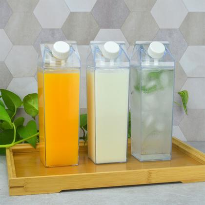 Imagem de Garrafa Caixinha de Leite Acrílico 500ml Vedação Silicone