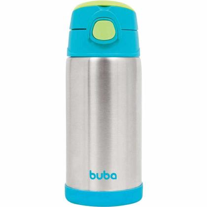 Garrafa com Canudo - Aço Inox - Térmica - 400ml - Azul - Buba - Buba Toys Imagem de Garrafa com Canudo - Aço Inox - Térmica - 400ml - Azul - Buba