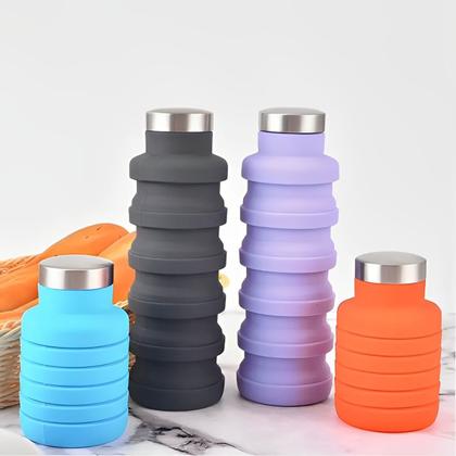 Imagem de Garrafa Dagg Eco Retrátil Silicone Dobrável 500ml Mini Squeeze Garrafinha Escola Merendeira Lanche